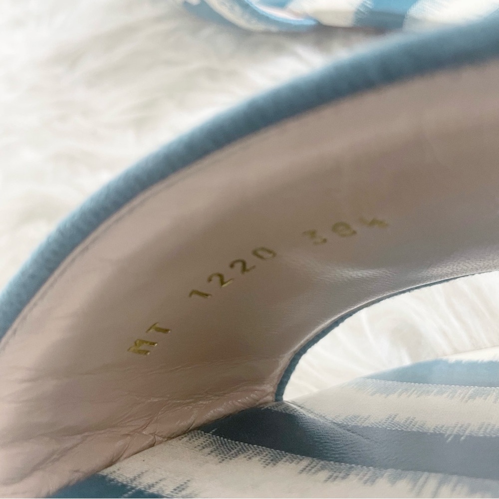Christian Dior Cotton D-Stripes Embroidered Dway Mules Slide Sandal 38.5 - Picture 7 of 10